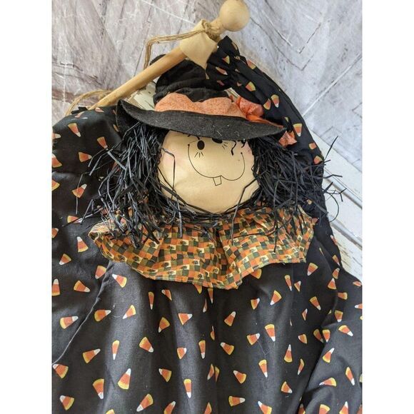 Large folk art country hanging witch Halloween hom - Picture 6 of 6